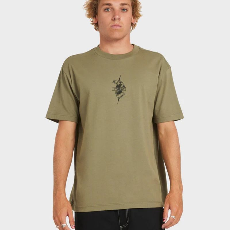 RVCA MENS  HAWAII SQUADRON SS TEE - ARMY