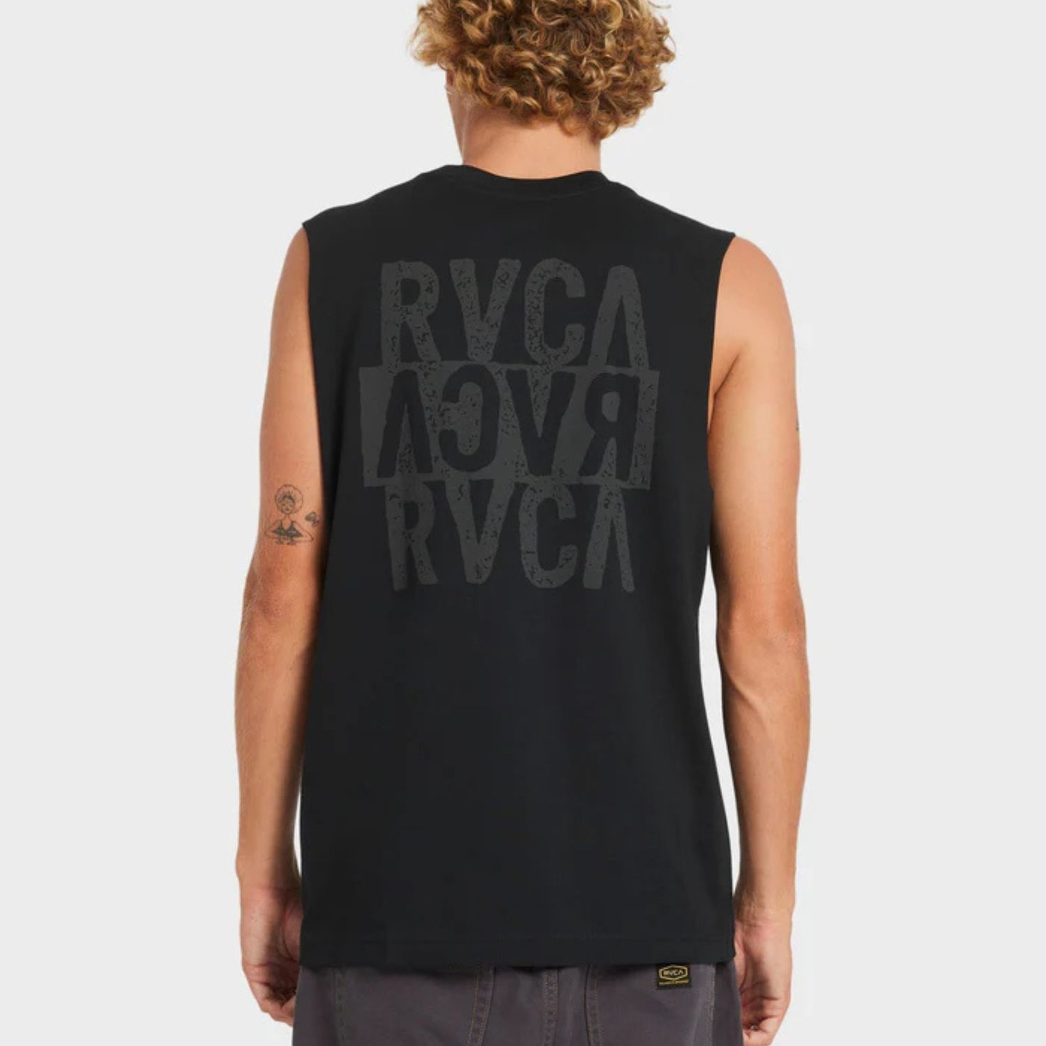 RVCA MENS  STAXED MUSCLE - BLACK
