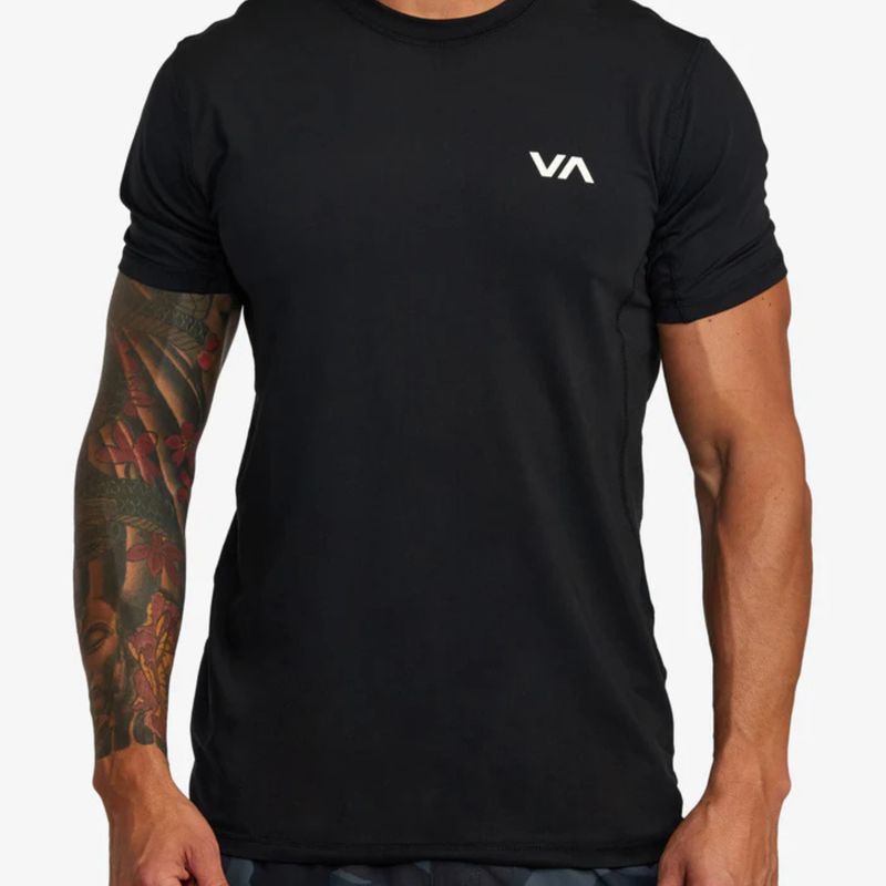 RVCA MENS  SPORT VENT SS TEE - BLACK