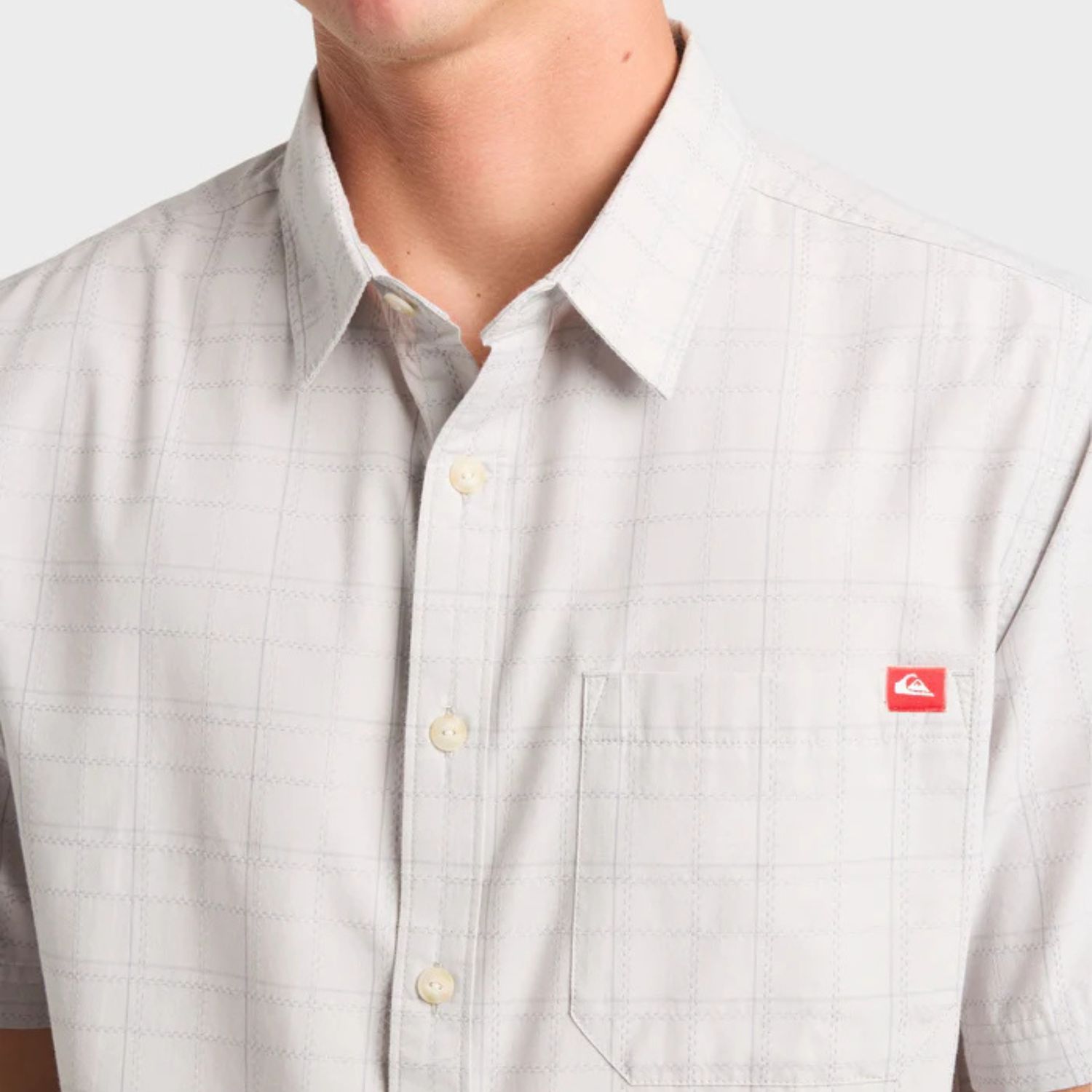 QUIKSILVER MENS  TESTAMENT SS SHIRT - GREY VIOLET