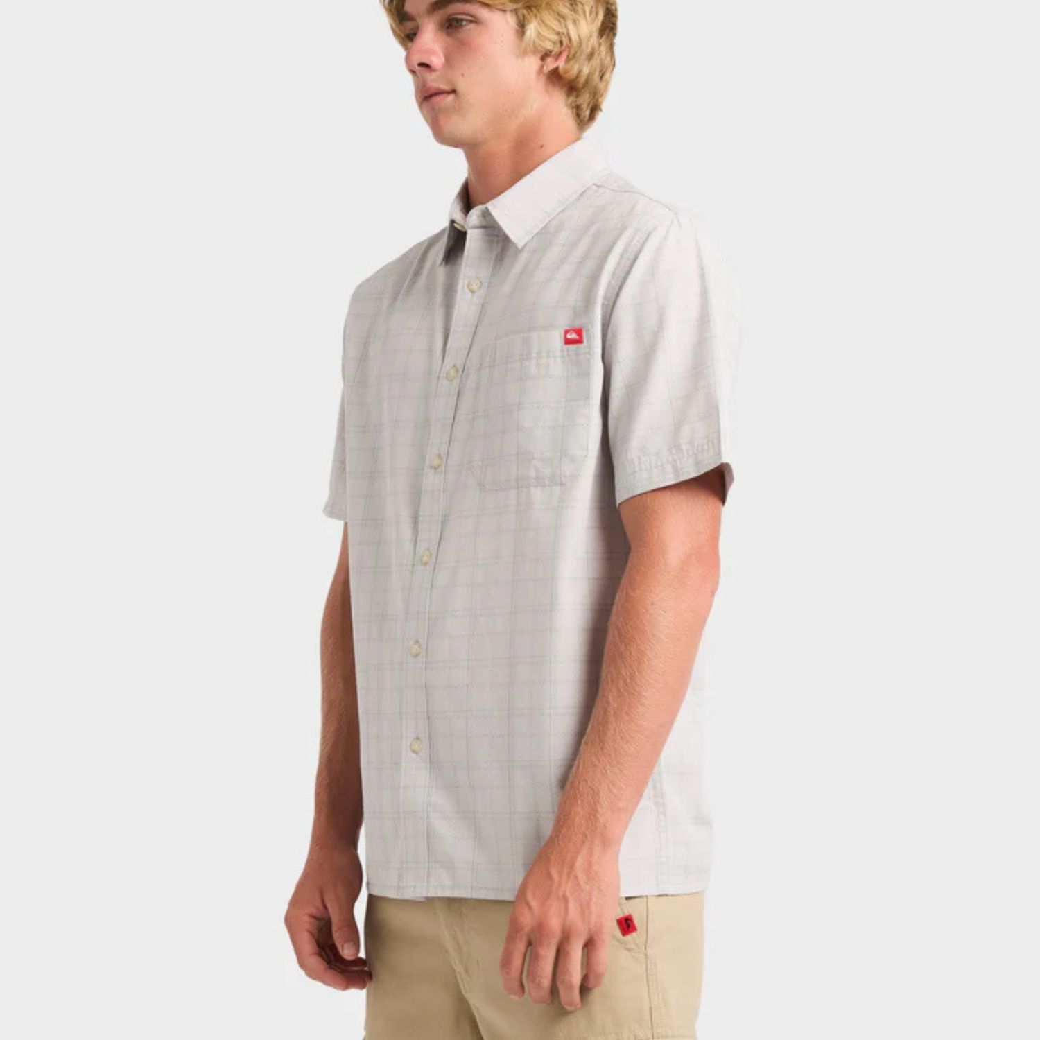 QUIKSILVER MENS  TESTAMENT SS SHIRT - GREY VIOLET