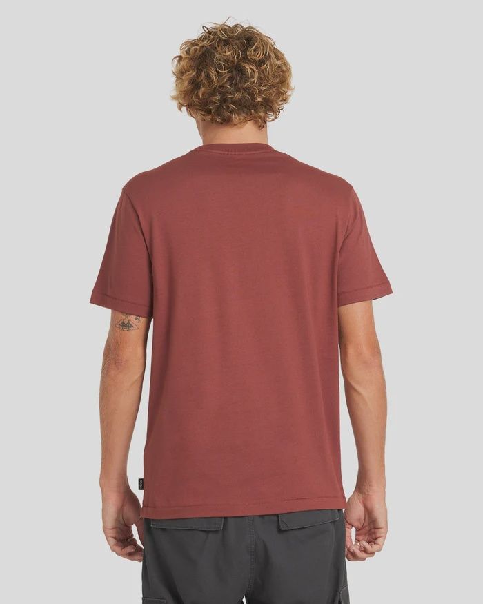 RVCA MENS  TRIPTYCH SS TEE - RED EARTH
