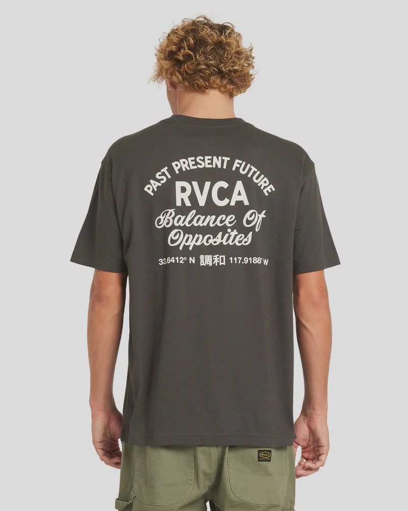 RVCA MENS  TEXTFULL SS TEE - PIRATE BLACK