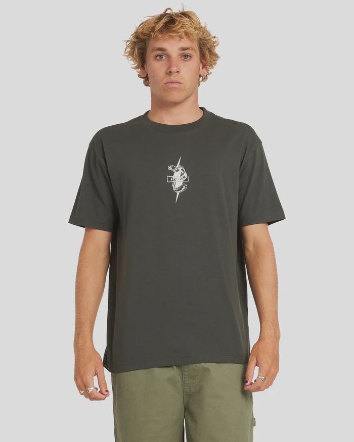 RVCA MENS  HAWAII SQUADRON SS TEE - PIRATE BLACK