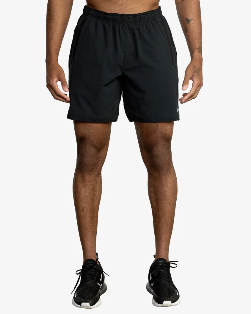 RVCA MENS  YOGGER STRETCH 17" SHORT - BLACK