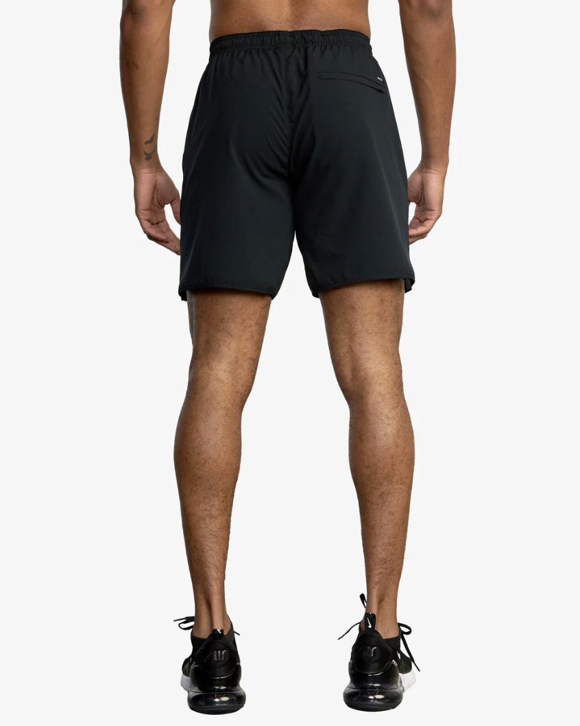 RVCA MENS  YOGGER STRETCH 17" SHORT - BLACK