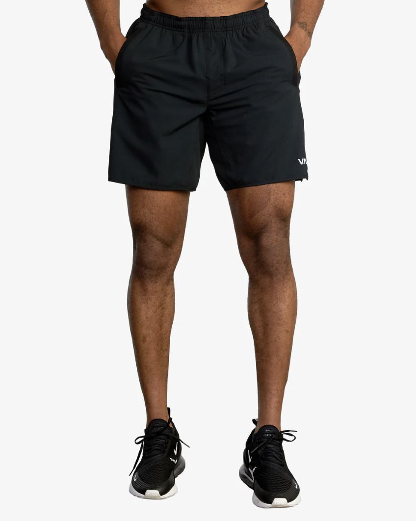 RVCA MENS  YOGGER STRETCH 17" SHORT - BLACK