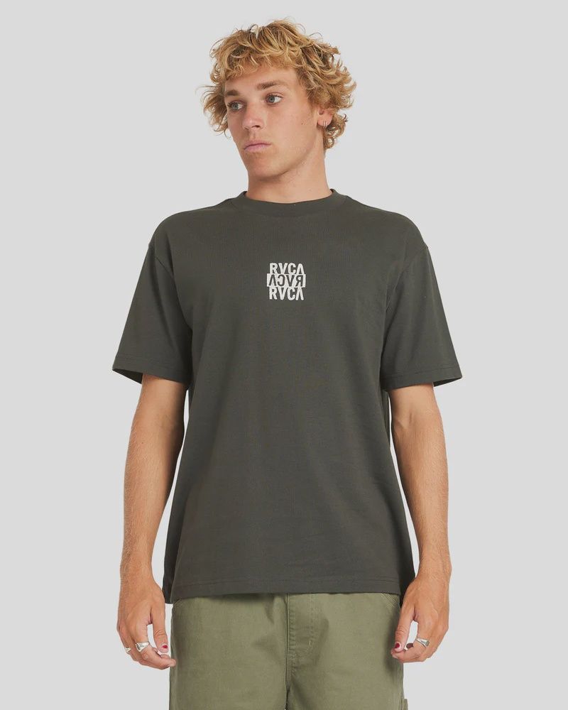 RVCA MENS  NEW STACK SS TEE - PIRATE BLACK