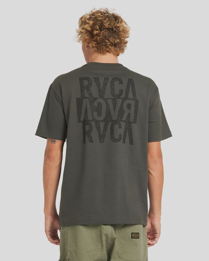 RVCA MENS  NEW STACK SS TEE - PIRATE BLACK