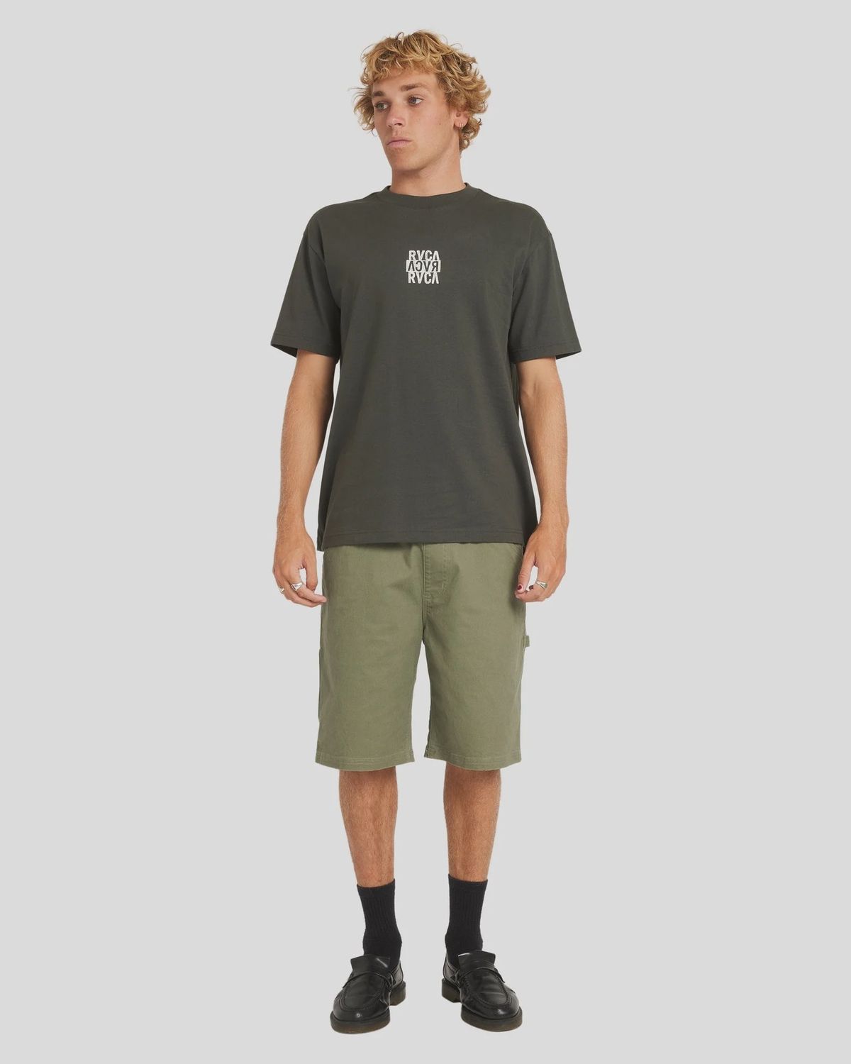 RVCA MENS  NEW STACK SS TEE - PIRATE BLACK