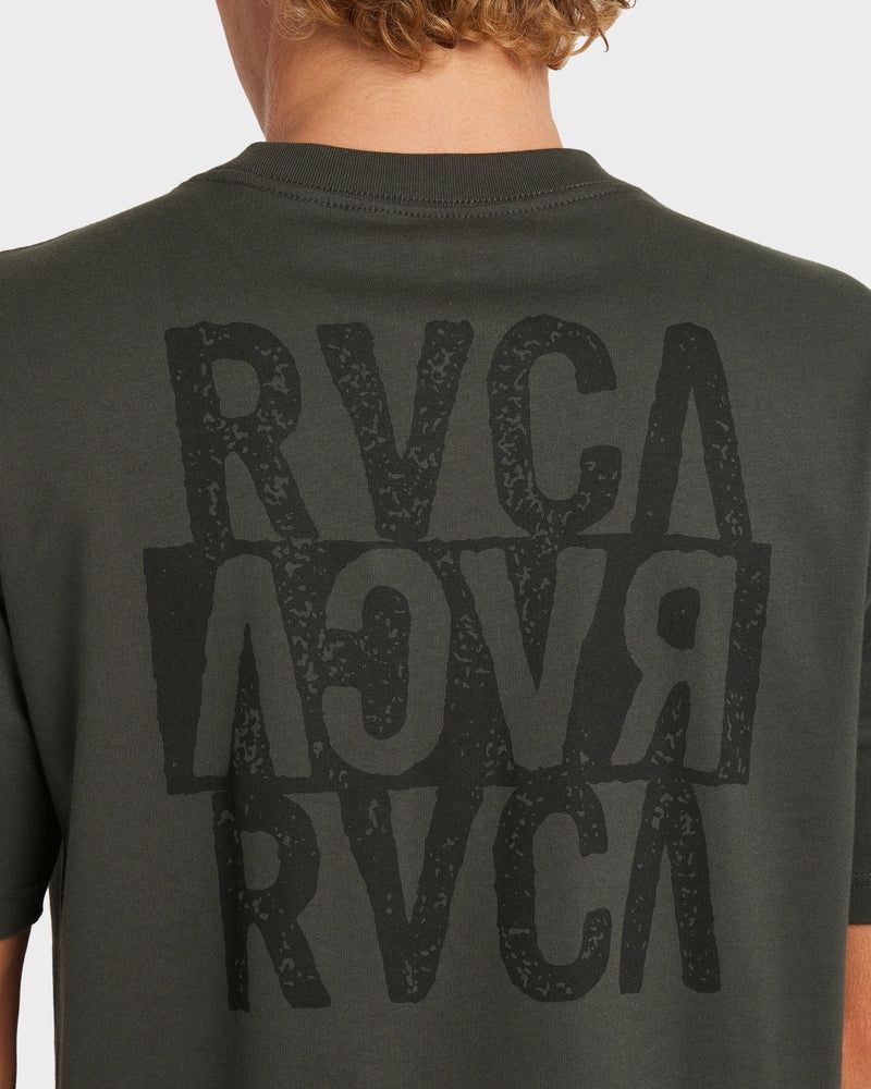 RVCA MENS  NEW STACK SS TEE - PIRATE BLACK