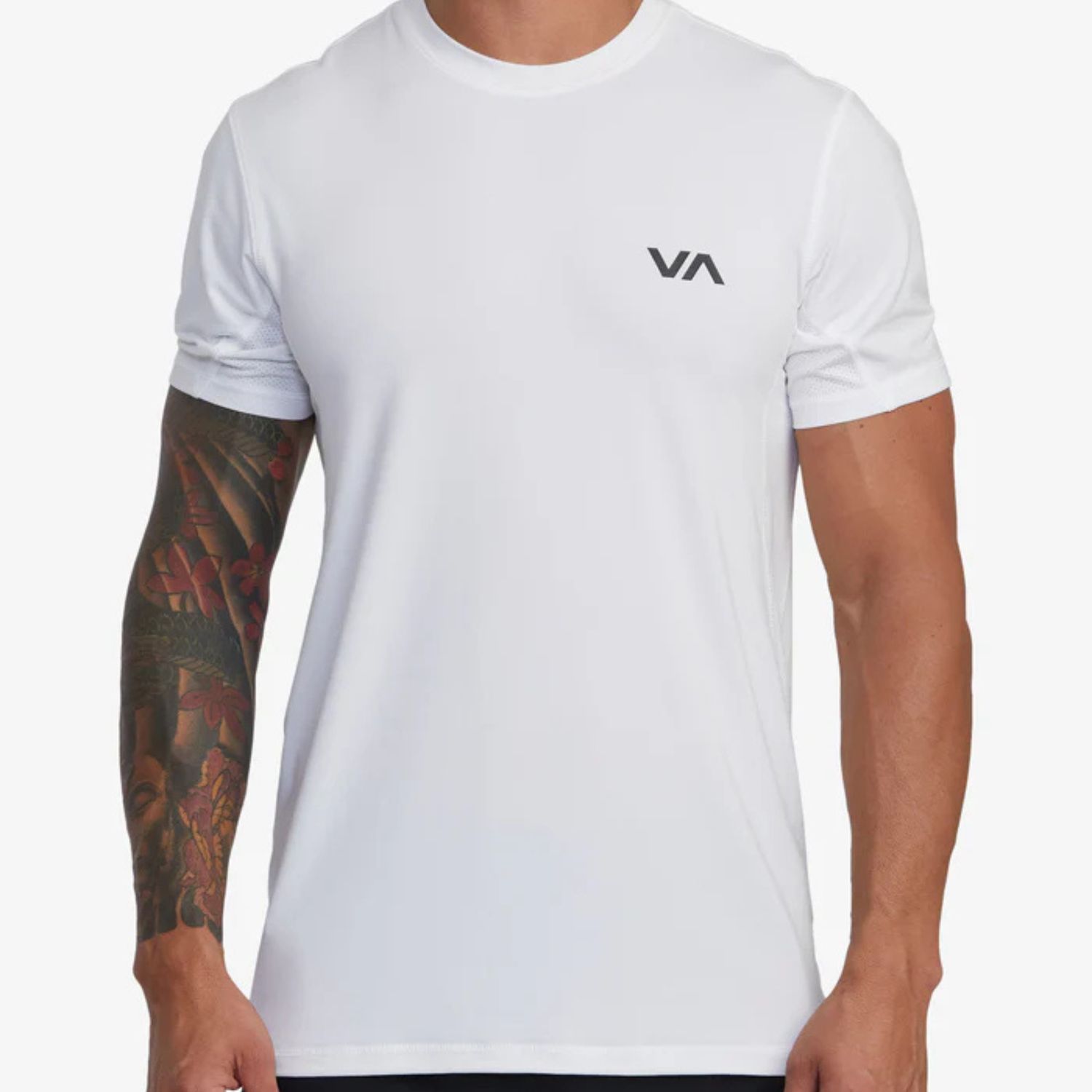 RVCA MENS  SPORT VENT SS TEE - WHITE