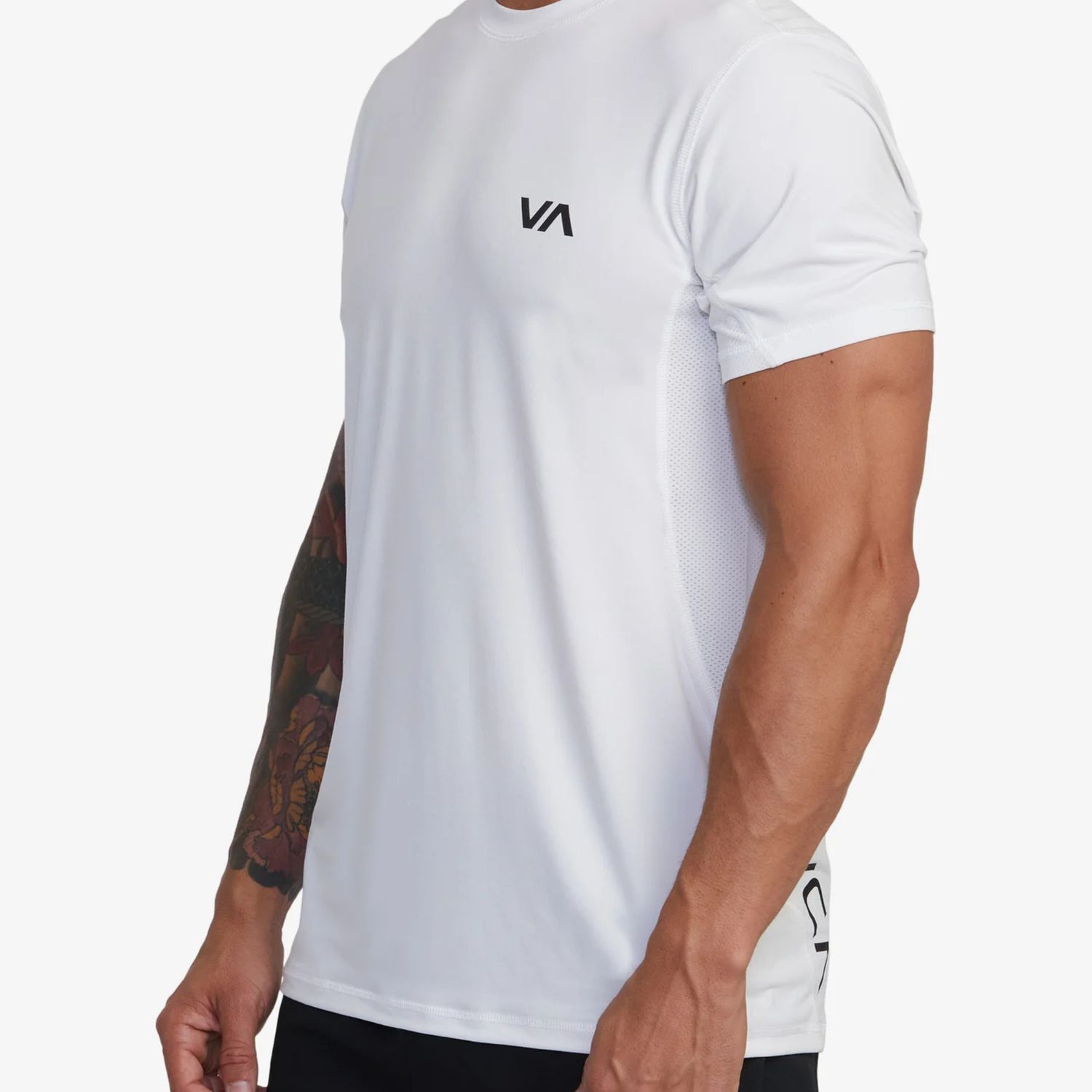 RVCA MENS  SPORT VENT SS TEE - WHITE