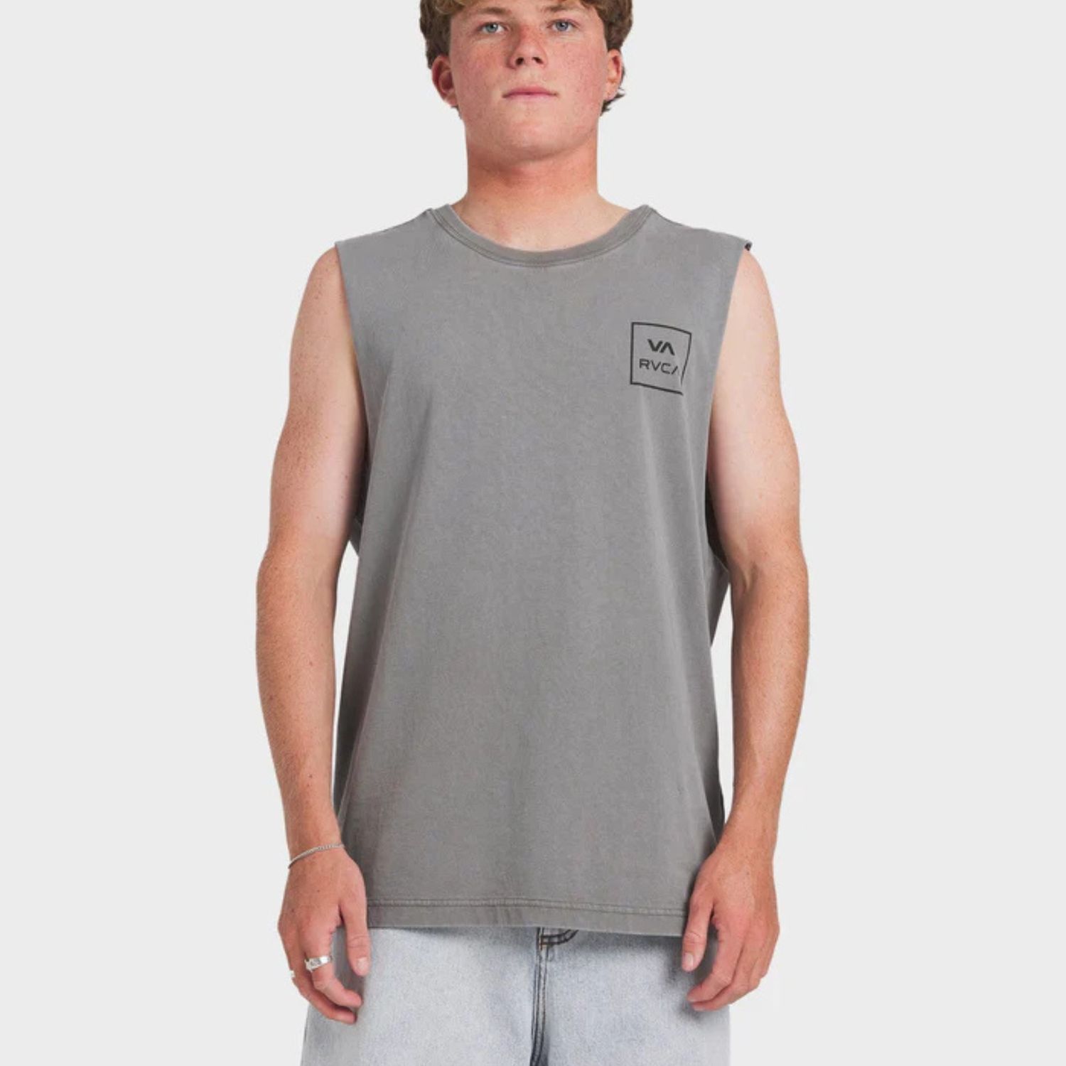 RVCA MENS  VA ALL THE WAYS MUSCLE - SAGE LEAF