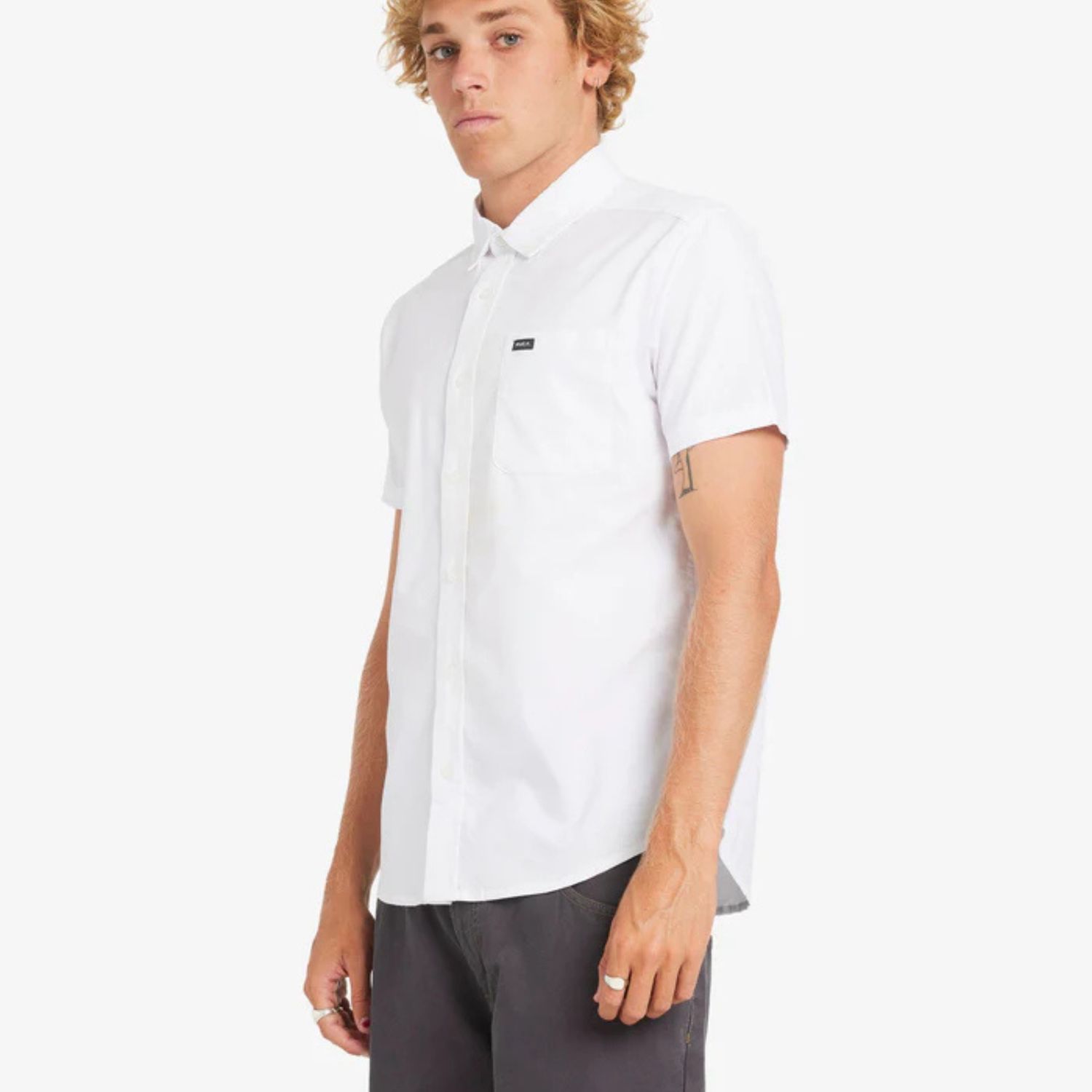 RVCA MENS  THATLL DO STRETCH SS SHIRT - WHITE