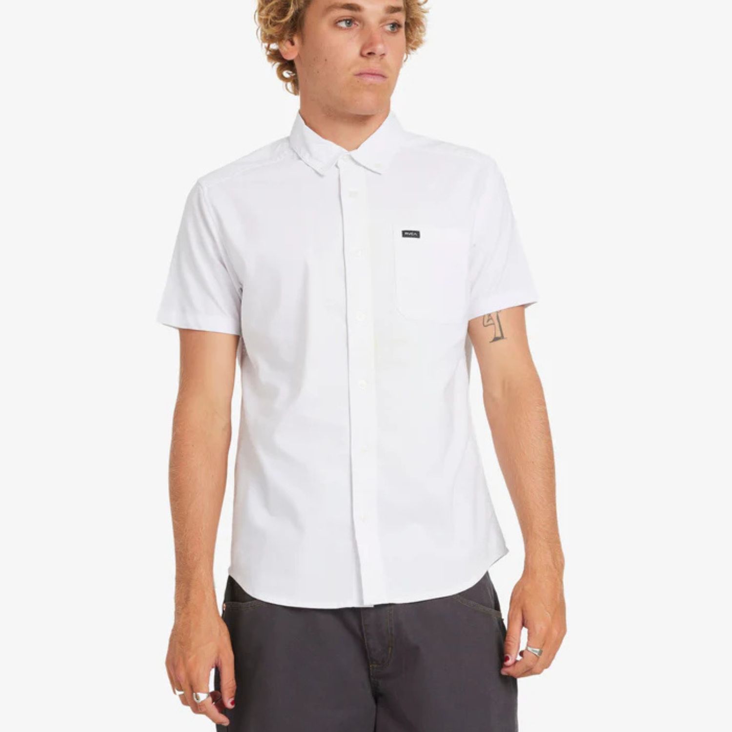 RVCA MENS  THATLL DO STRETCH SS SHIRT - WHITE
