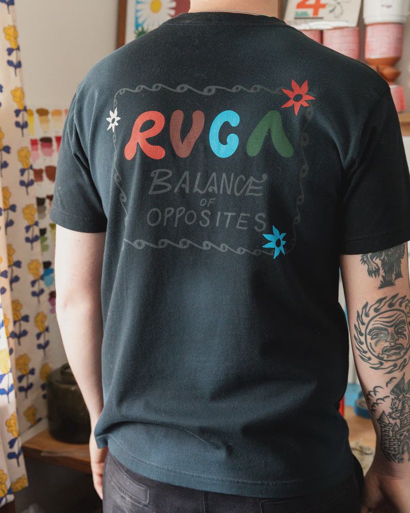 RVCA MENS  MEL G BALANCE SS TEE - BLACK