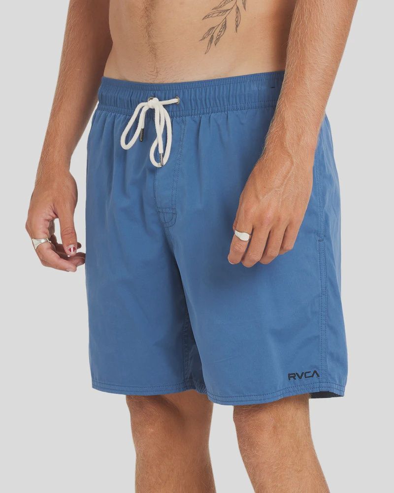 RVCA MENS  OPPOSITES ELASTIC 2 17" SHORT - INDIGO