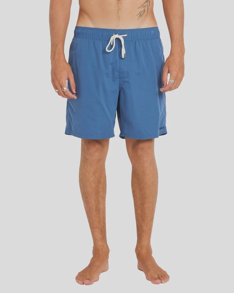 RVCA MENS  OPPOSITES ELASTIC 2 17" SHORT - INDIGO