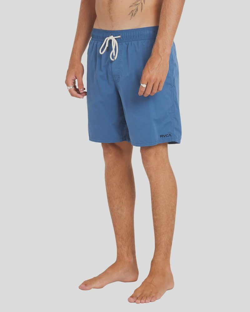RVCA MENS  OPPOSITES ELASTIC 2 17" SHORT - INDIGO