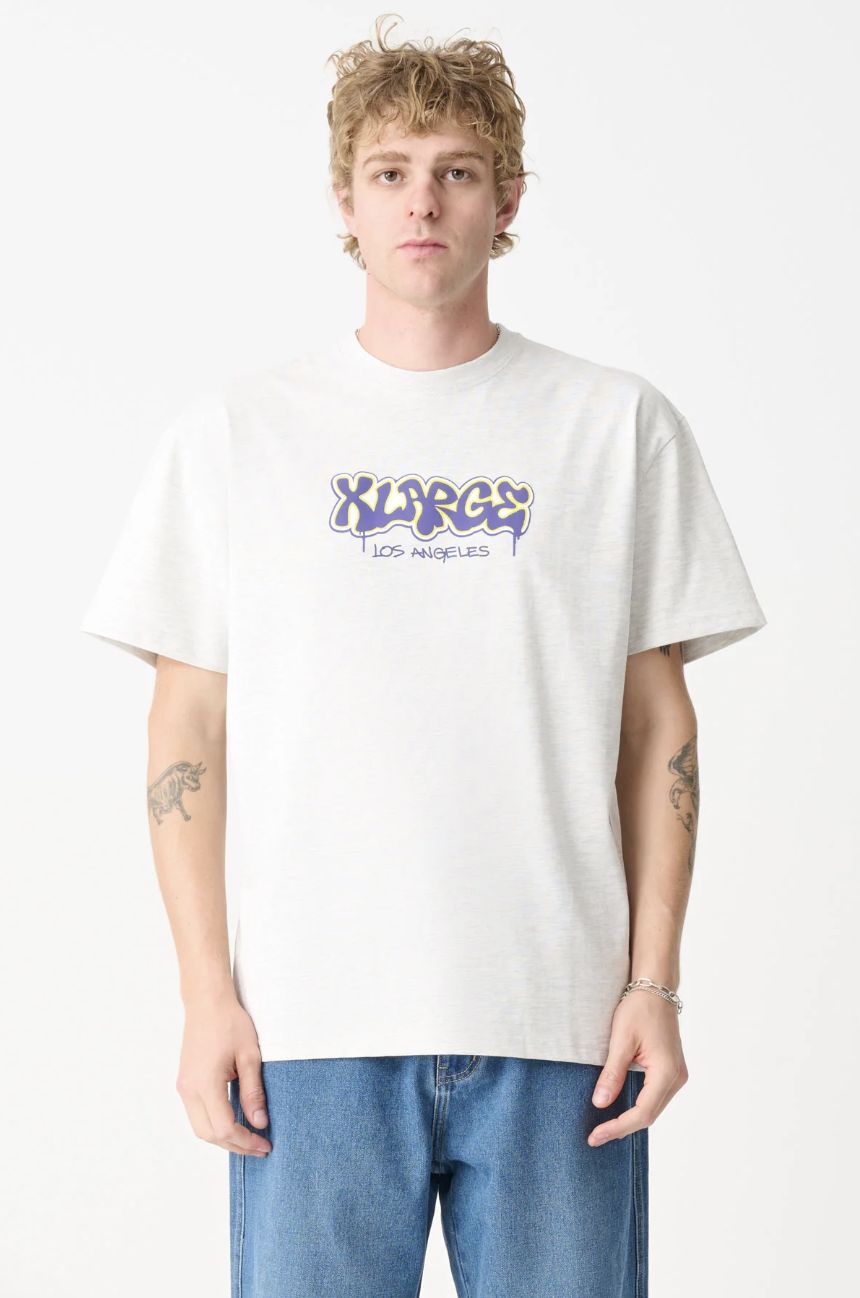 XLARGE MENS DRIP SS TEE - ASH HEATHER