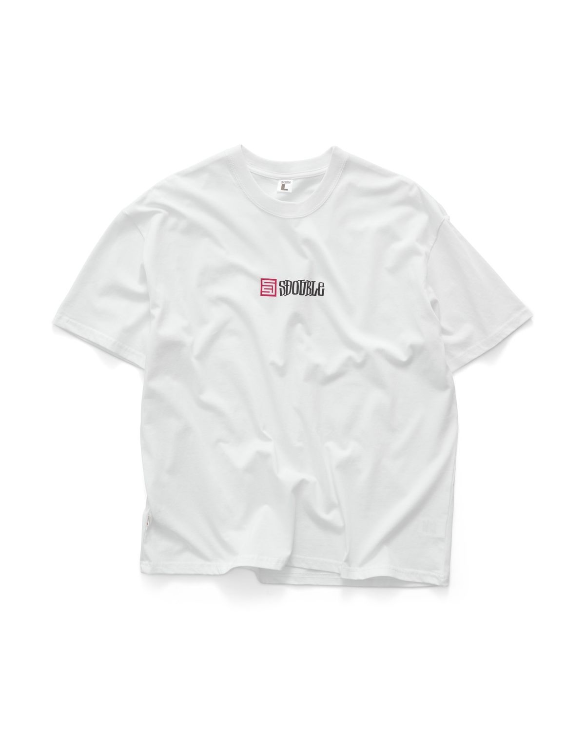 S-DOUBLE MENS  S CUBE MID BLOCK SS TEE - WHITE