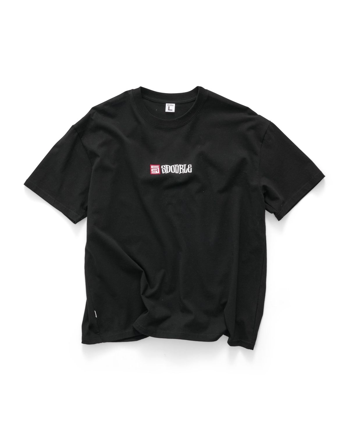 S-DOUBLE MENS  S CUBE MID BLOCK SS TEE - BLACK