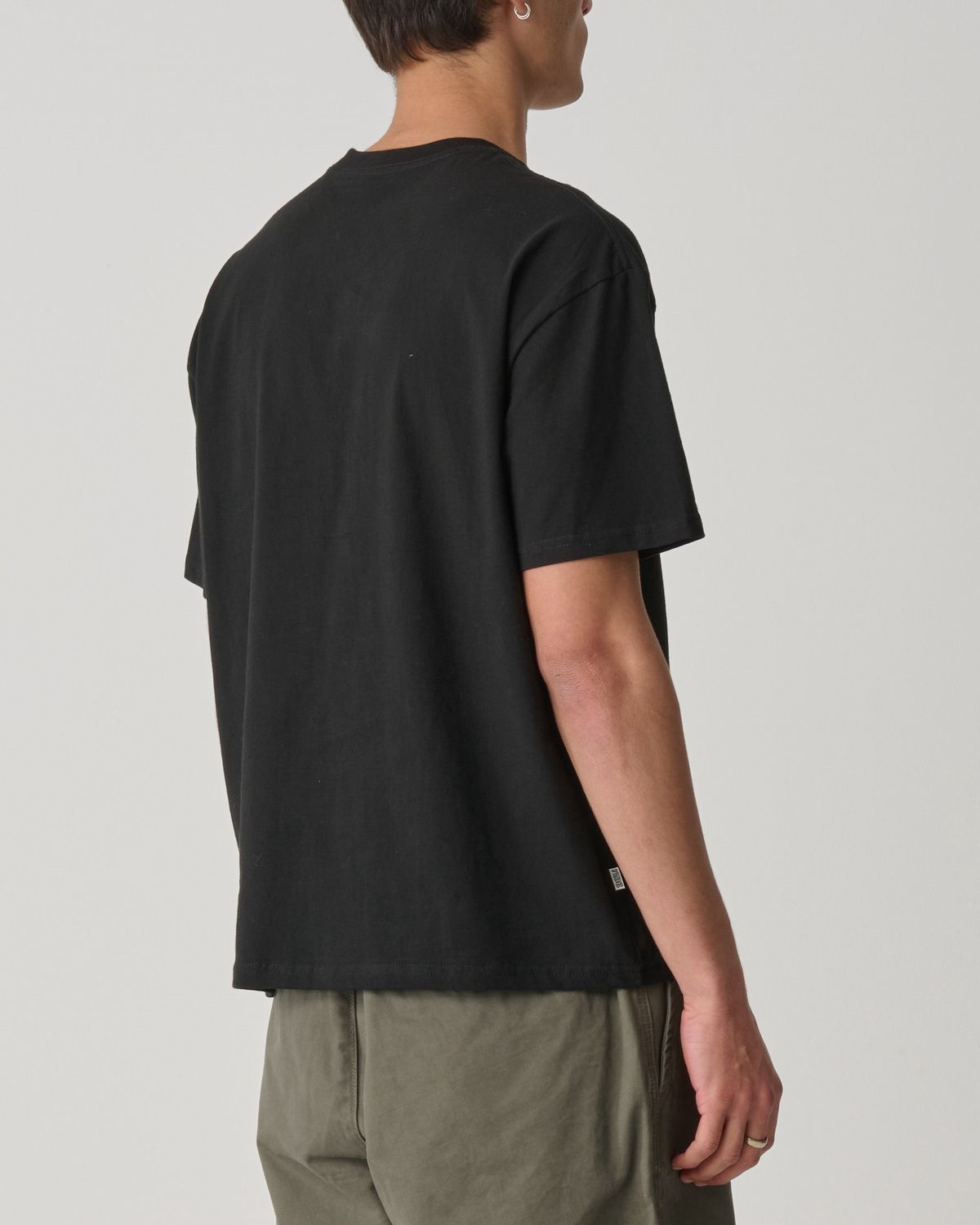 S-DOUBLE MENS  S CUBE MID BLOCK SS TEE - BLACK