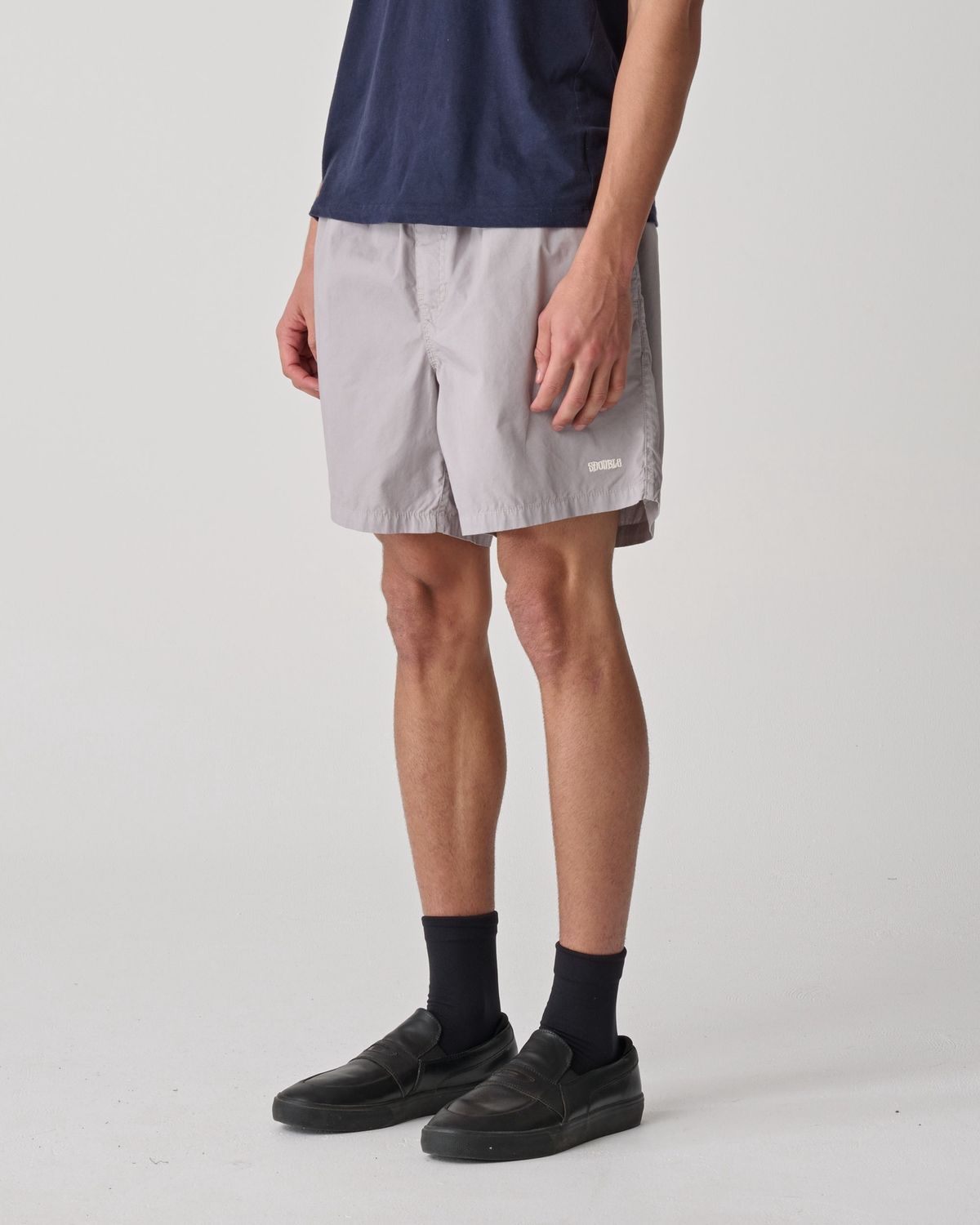 S-DOUBLE MENS  POPLIN COAST BOXER SHORT - LIGHT BLUE