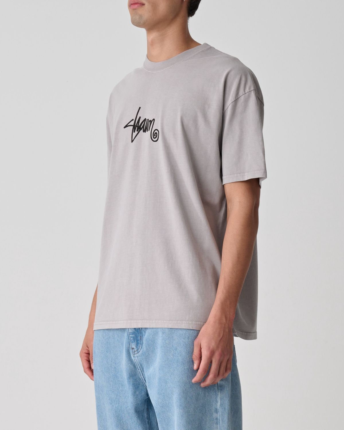 S-DOUBLE MENS  SMALL STOCK SS TEE - PIGMENT ROCK GREY
