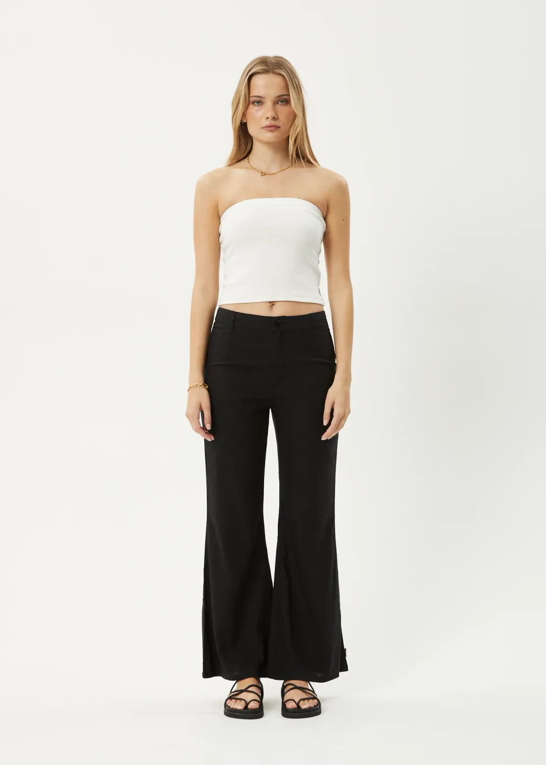 AFENDS WOMENS BIRKIN FLARES - BLACK