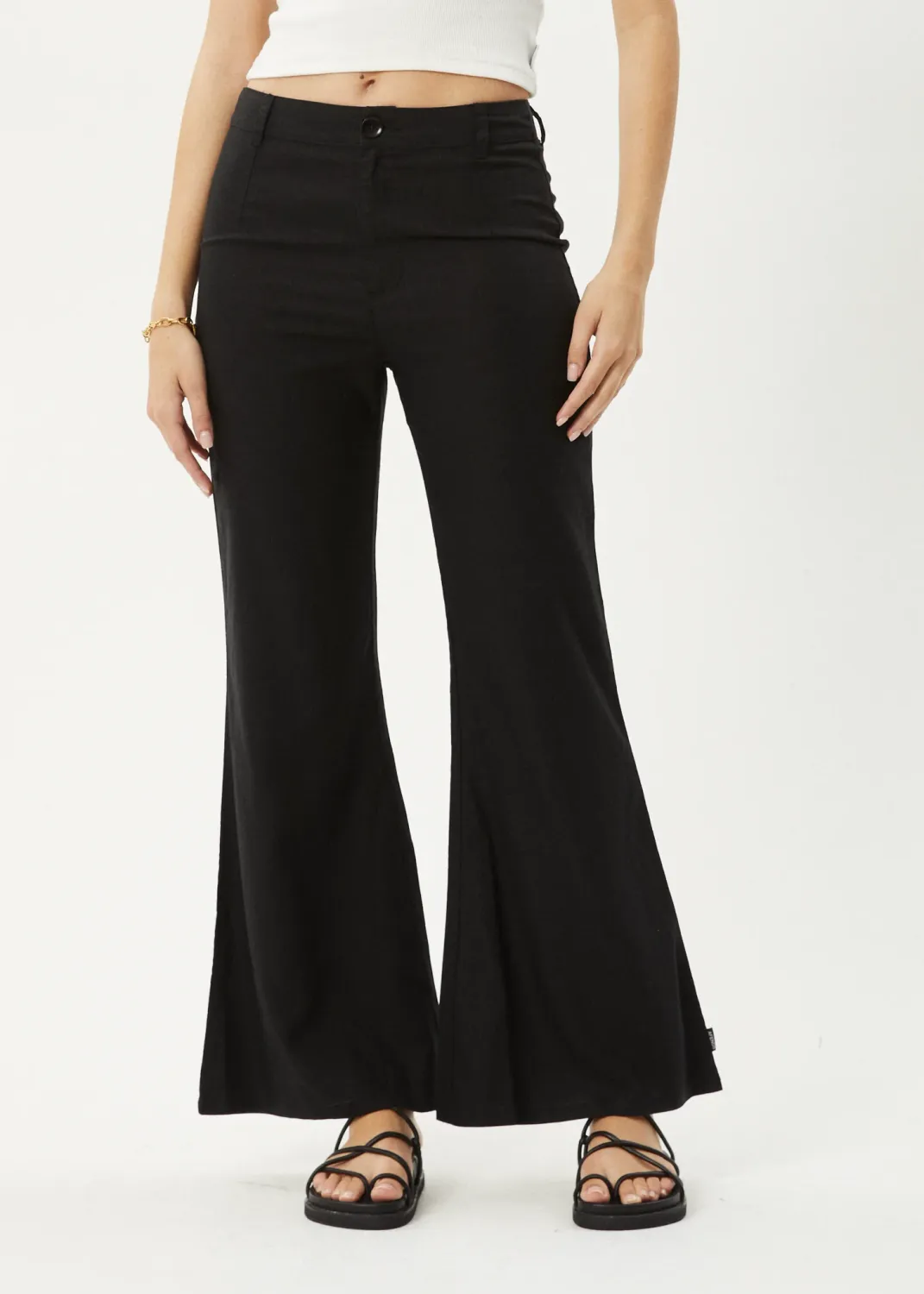 AFENDS WOMENS BIRKIN FLARES - BLACK