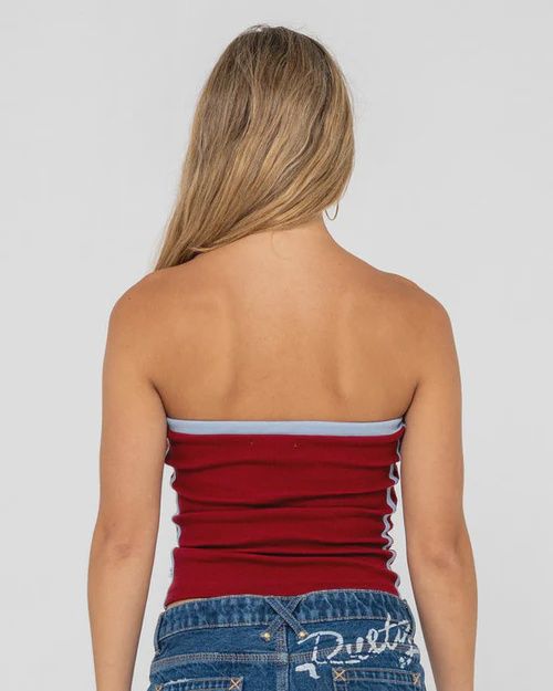 RUSTY WOMENS OTIS TUBE TOP - CRANBERRY RED