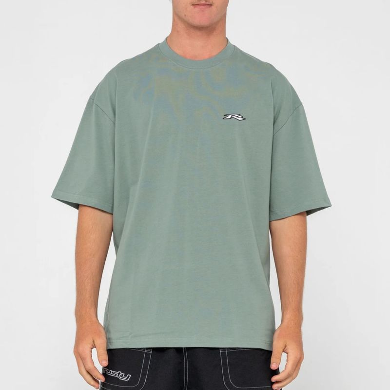 RUSTY MENS  REGISTERED SHORT SLEEVE TEE - SLATE