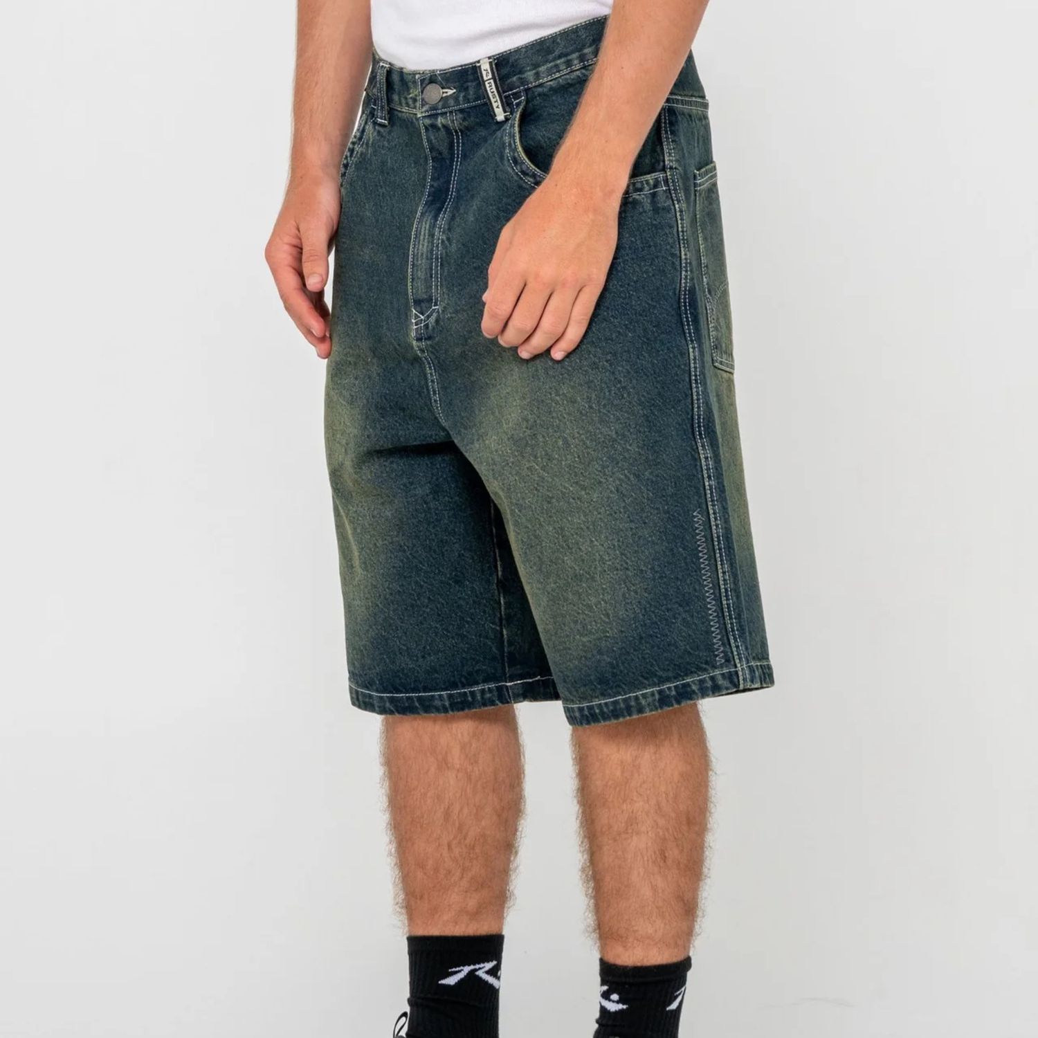 RUSTY MENS  STONE COLD BAGGY JORT - DARK N DIRTY