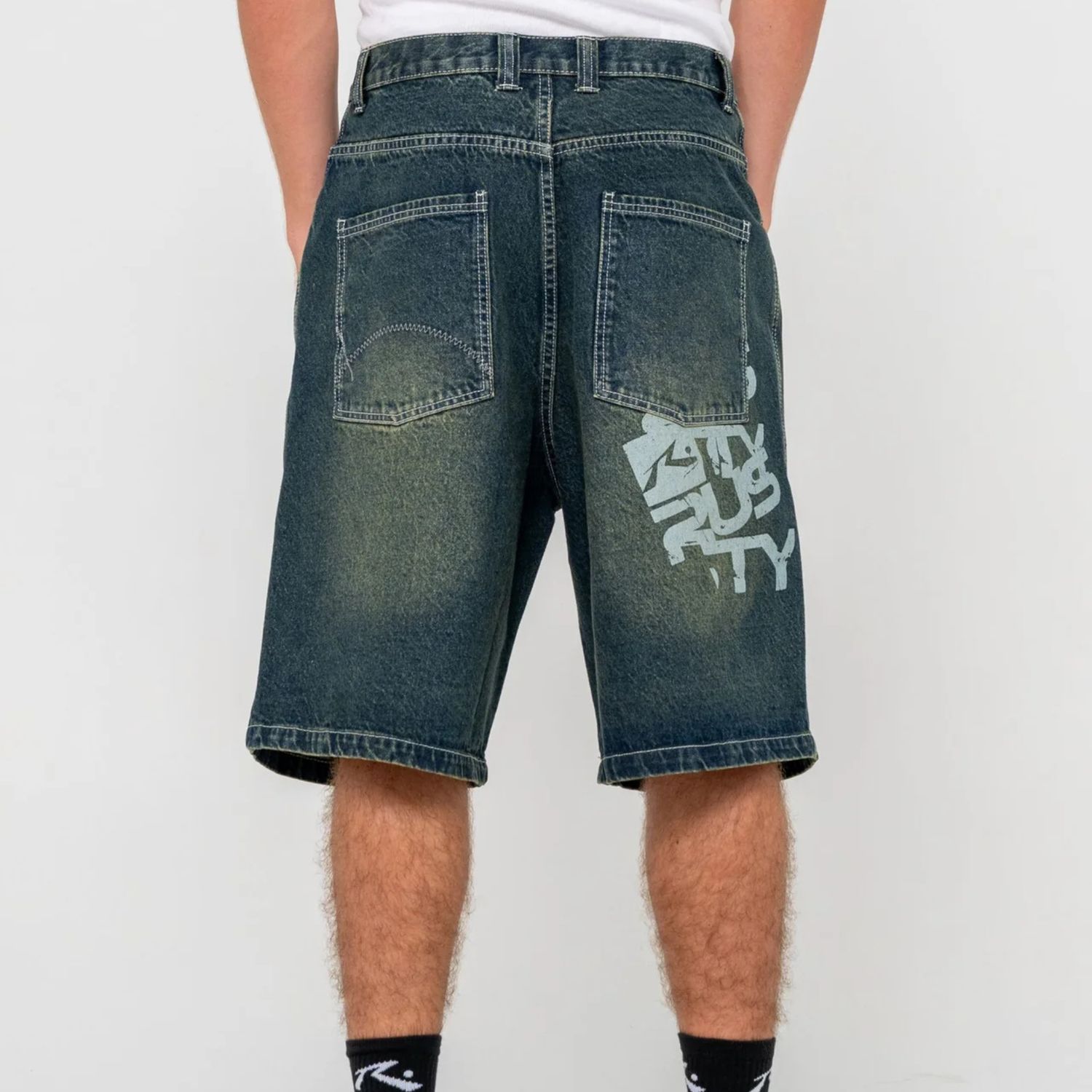RUSTY MENS  STONE COLD BAGGY JORT - DARK N DIRTY