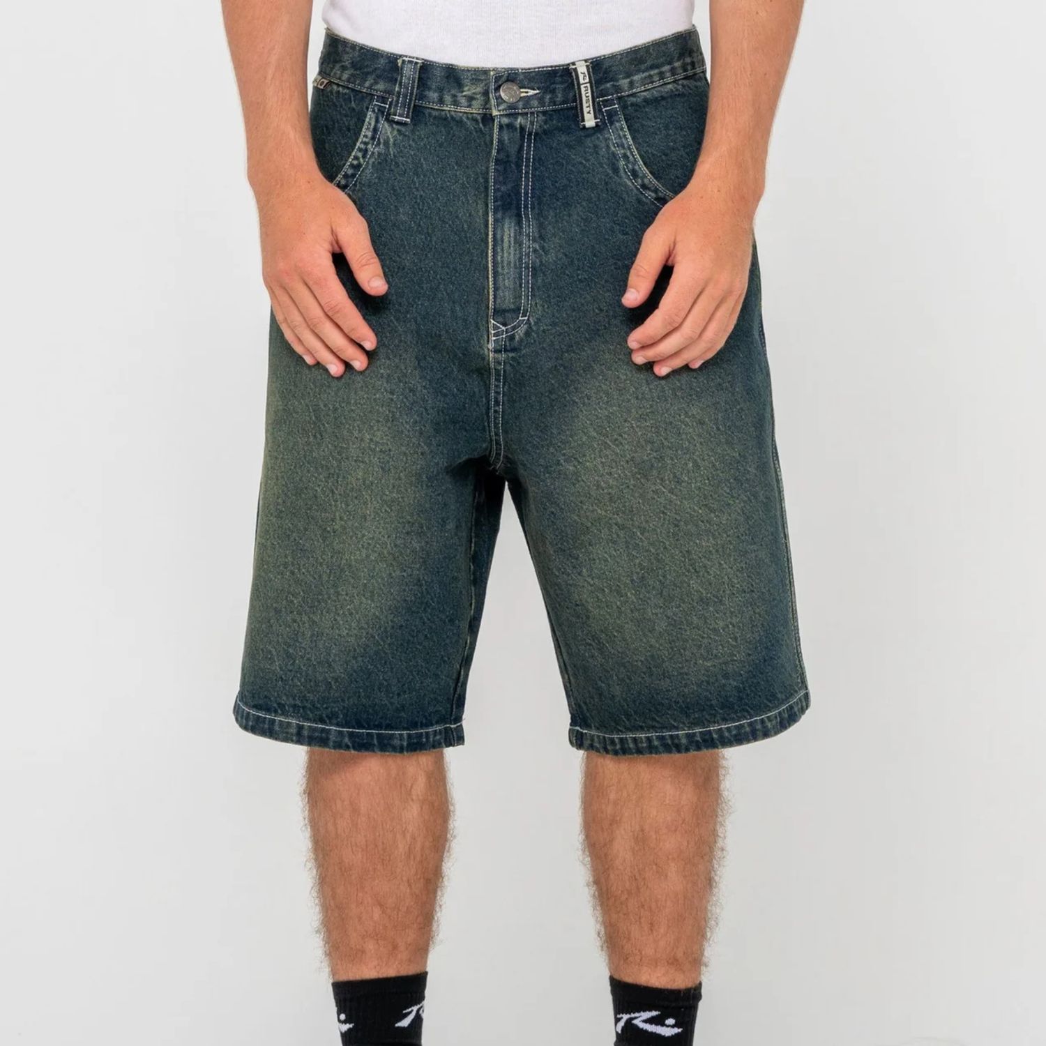 RUSTY MENS  STONE COLD BAGGY JORT - DARK N DIRTY