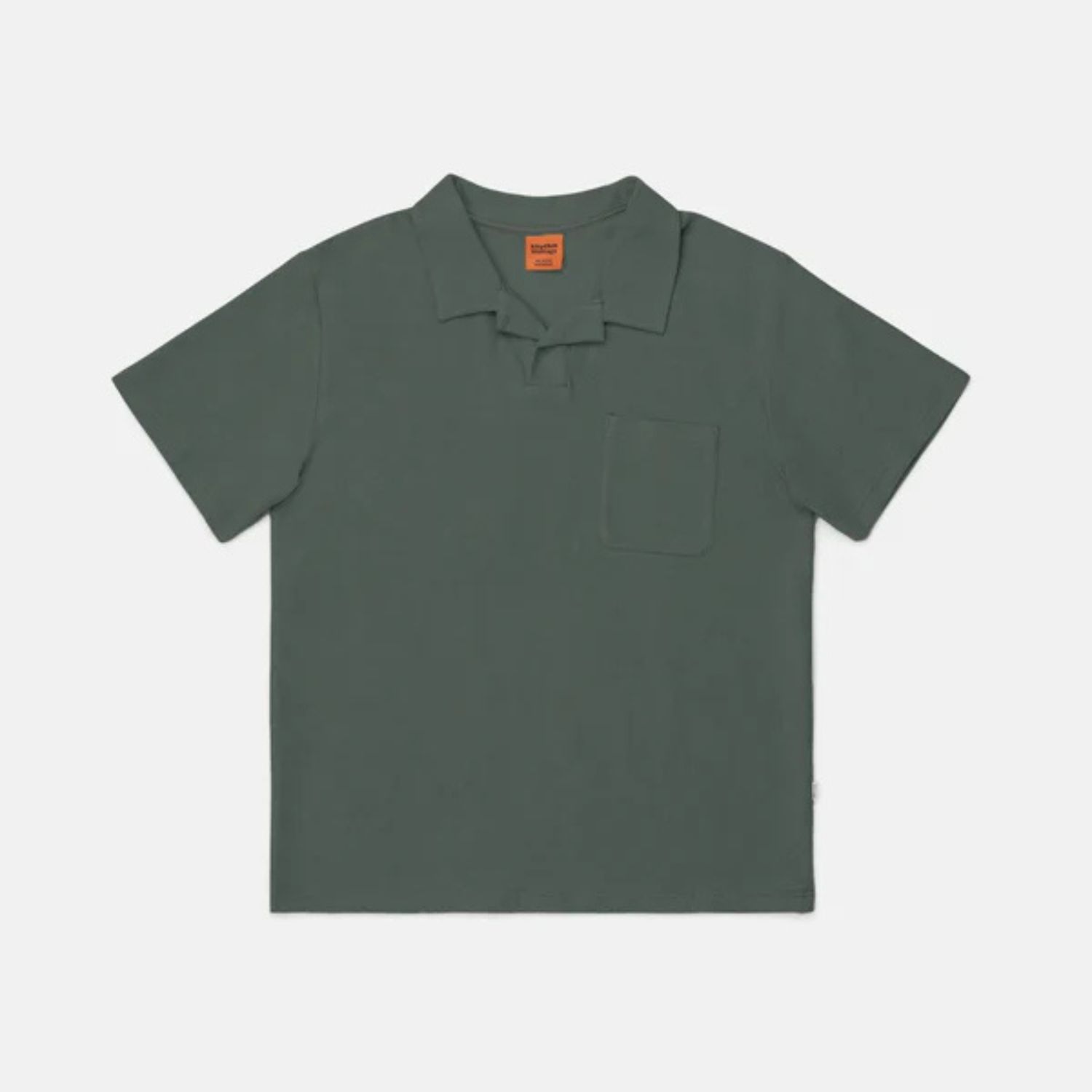 RHYTHM MENS VINTAGE TERRY POLO- SILVER PINE