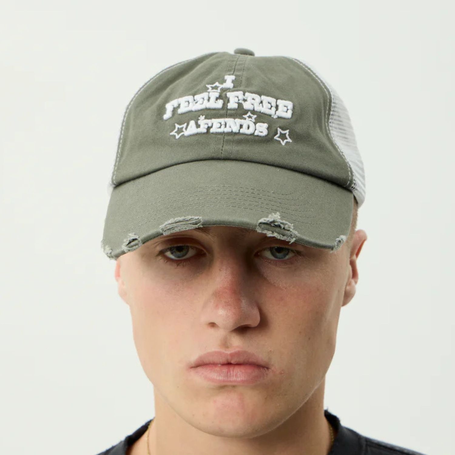 AFENDS MENS SONORAN RECYCLED SIX PANEL MESH CAP - SYCAMORE