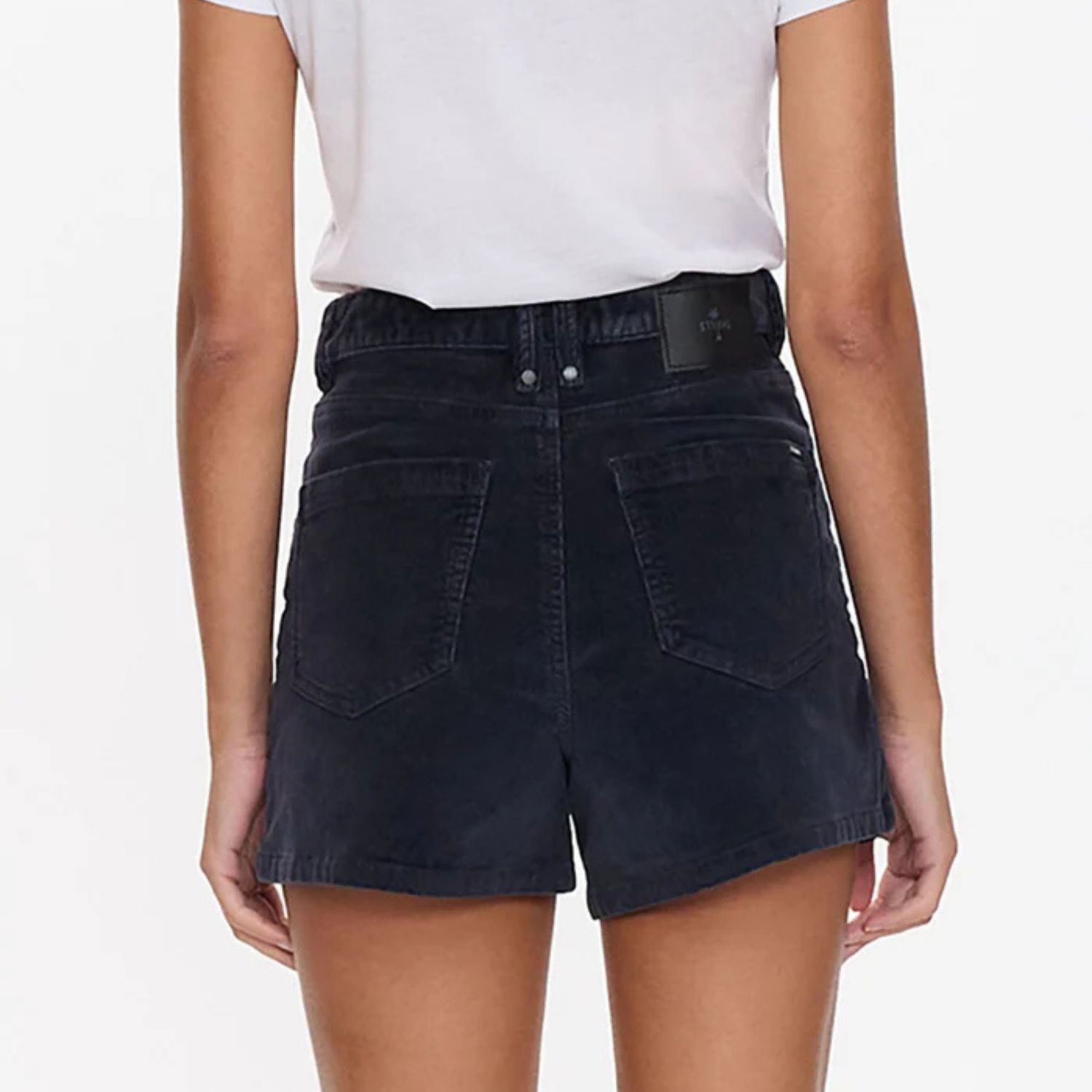 THRILLS WOMENS  ERICA HIGH RISE CORD SHORT - TOTAL ECLIPSE