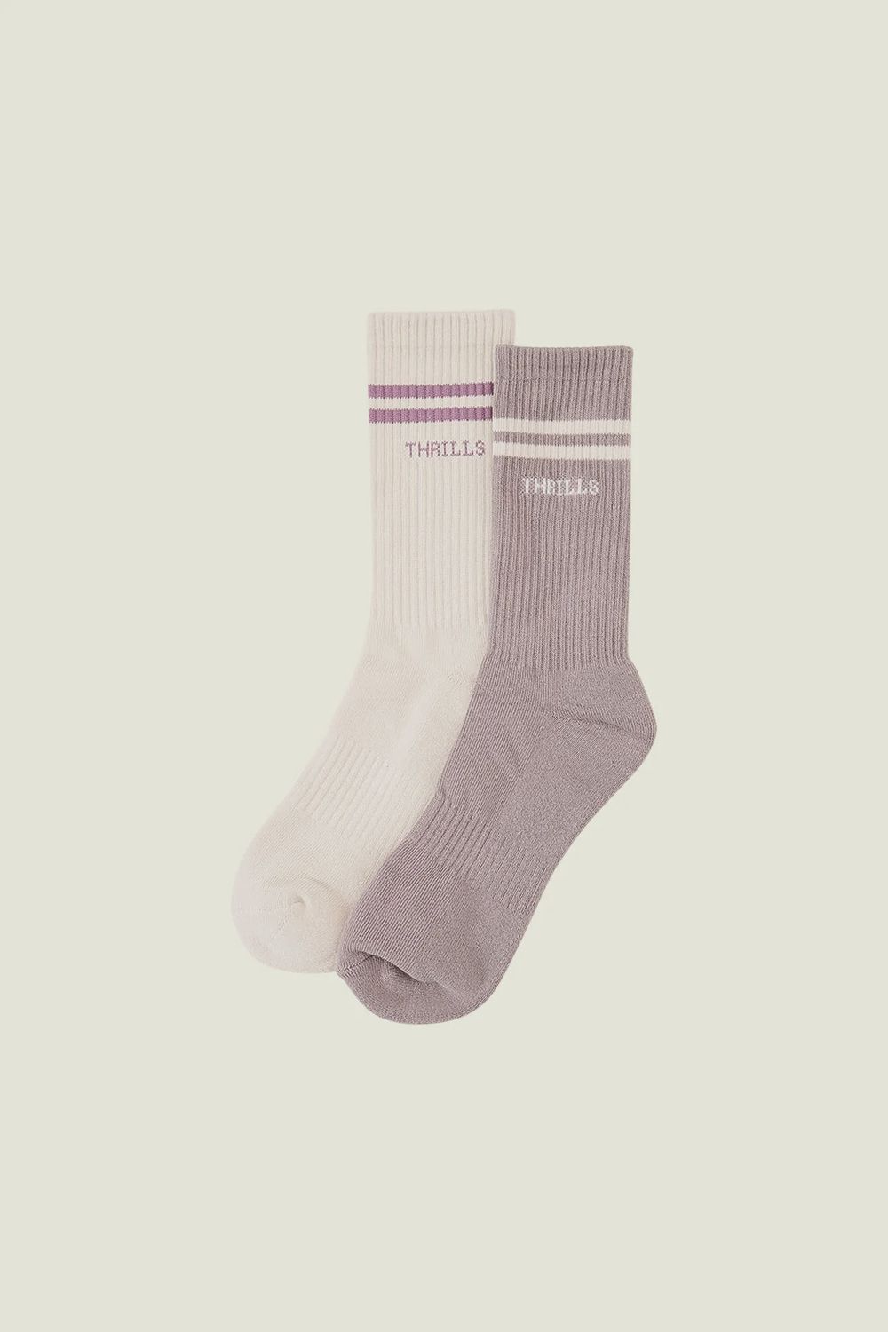 THRILLS WOMENS  BREAK POINT 2 PACK SOCK - SHROOM - VINTAGE MAUVE