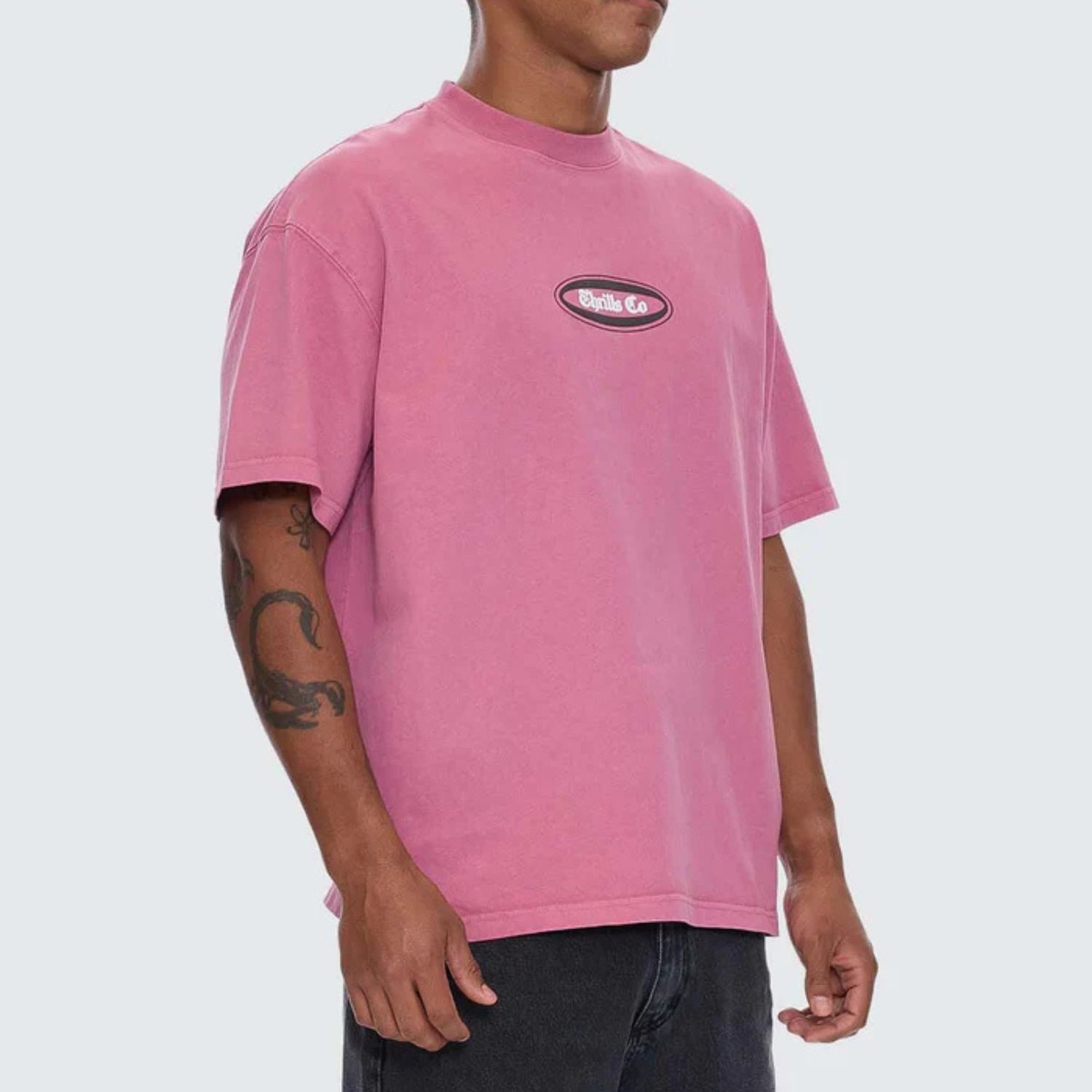 THRILLS MENS BUENO BUENO BUENO OVERSIZE FIT SS TEE - HEATHER ROSE