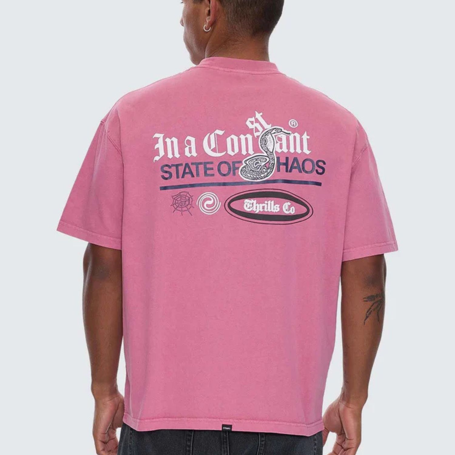 THRILLS MENS BUENO BUENO BUENO OVERSIZE FIT SS TEE - HEATHER ROSE