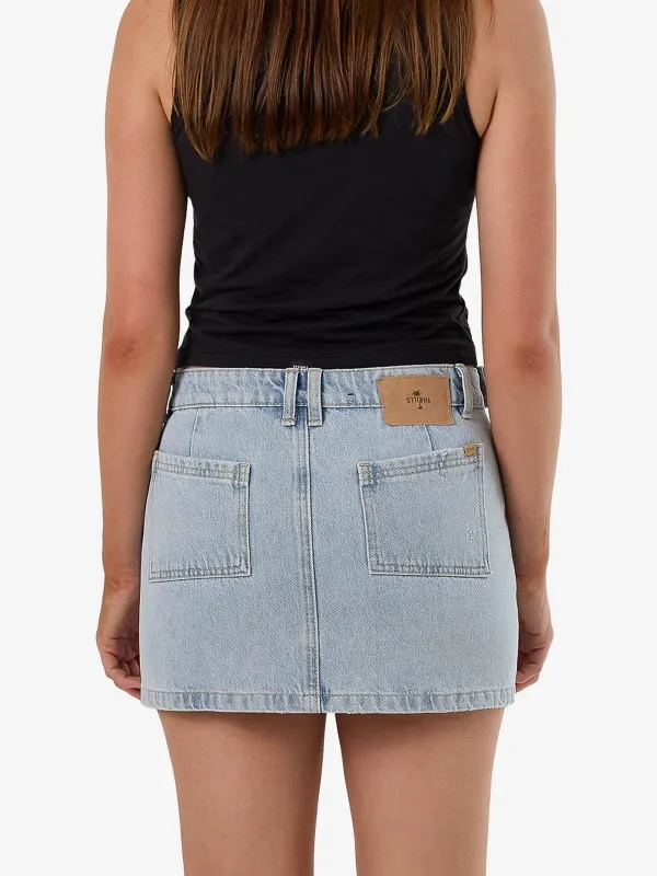 THRILLS WOMENS  WYATT Y2K MID RISE MINI SKIRT - SERENITY BLUE