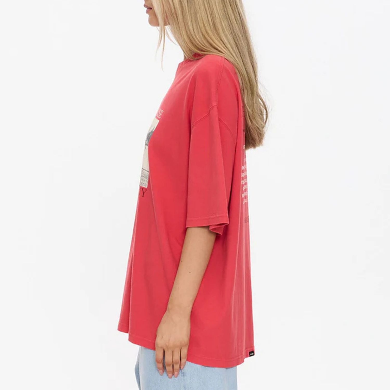 THRILLS WOMENS  METAL AND DUST OVERSIZED TEE - FLAME RED