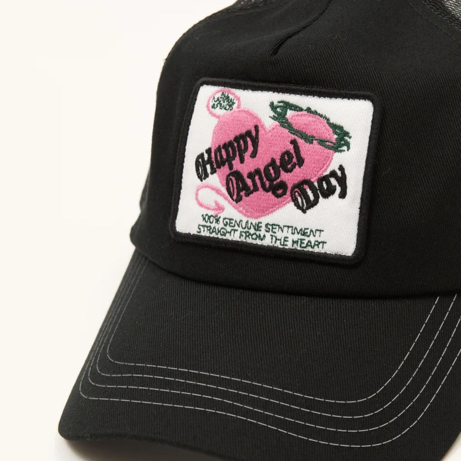 AFENDS MENS GENUINE SENTIMENT RECYCLED TRUCKER CAP - BLACK