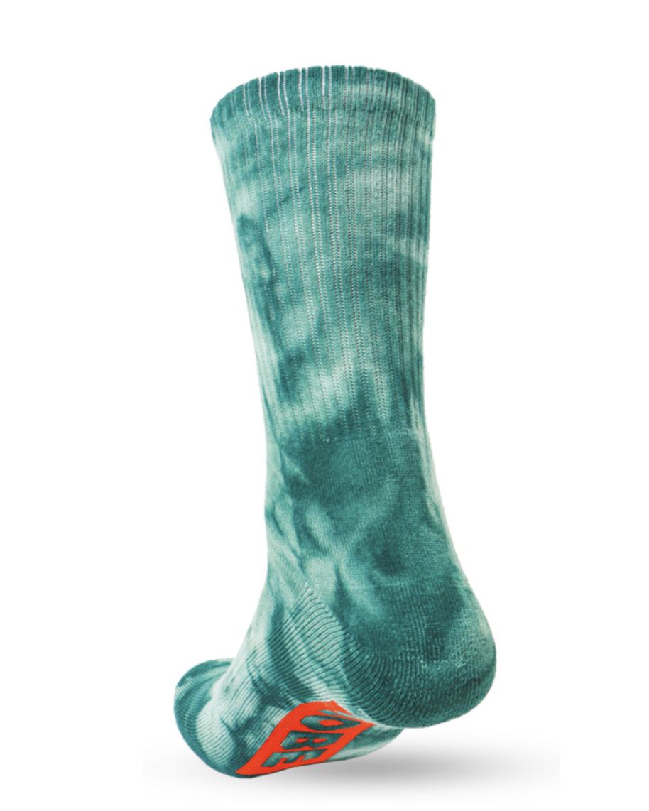 GLOBE MENS  GLOBE SINGLES CREW SOCK - DARK GREEN TIE DYE
