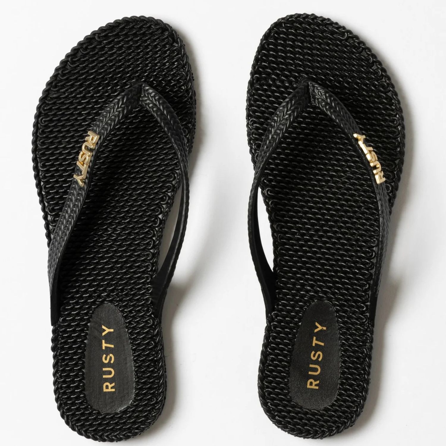 RUSTY WOMENS FLIP OUT THONG - BLACK 1