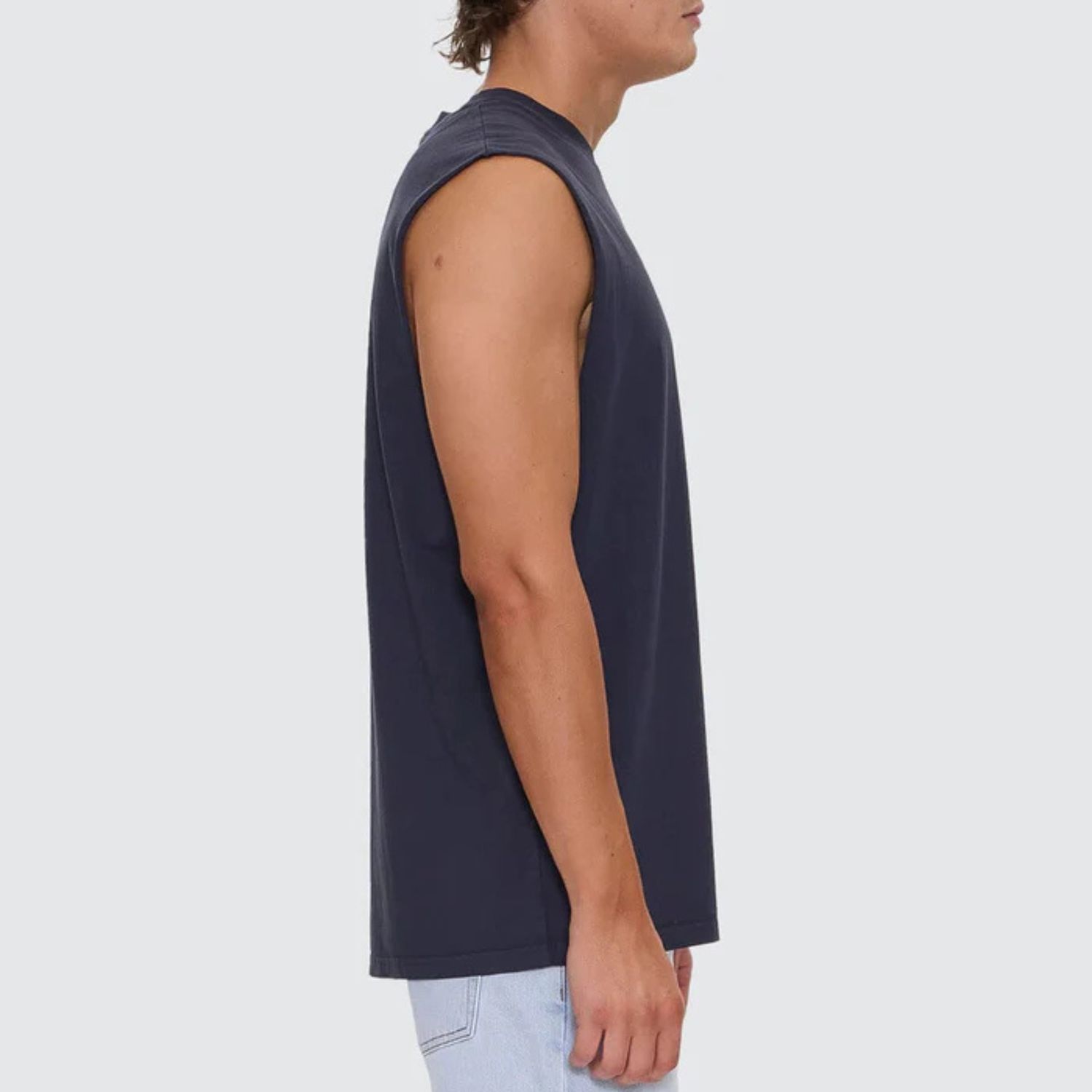 THRILLS MENS A HAVEN FOR THE RESTLESS MERCH FIT MUSCLE TEE- TOTAL ECLIPSE