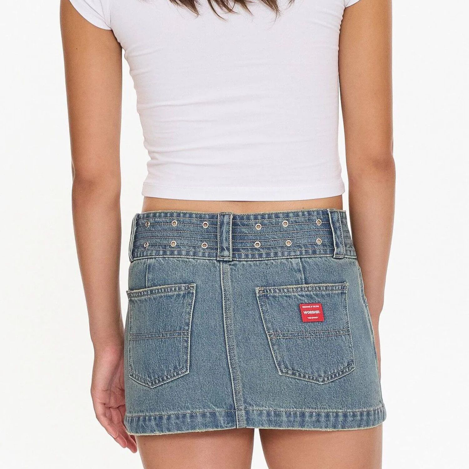 WORSHIP LADIES NAUGHTIE MICRO SKIRT- ROGUE BLUE